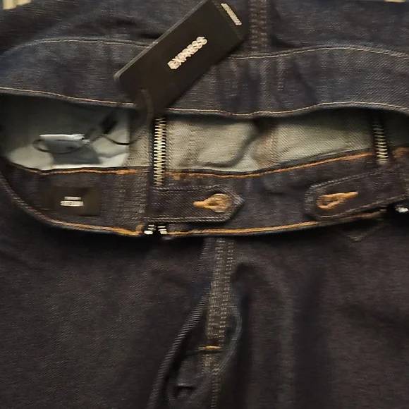 Express High Waisted Rinse Exposed Double Zipper Wide Leg Jeans - Picture 10 of 10